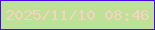 文字の大きさ：4、枠の色：4a08ea、背景の色：bce197、文字の色：f9d1c1 無料ブログパーツのブログ時計