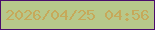 文字の大きさ：1、枠の色：4a0c6d、背景の色：b7c88b、文字の色：c6a95a 無料ブログパーツのブログ時計