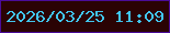 文字の大きさ：5、枠の色：4a0c99、背景の色：2a0304、文字の色：41c6ef 無料ブログパーツのブログ時計