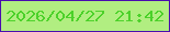 文字の大きさ：2、枠の色：4a0dae、背景の色：b1ee81、文字の色：4cd12a 無料ブログパーツのブログ時計