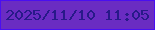 文字の大きさ：1、枠の色：4a0ef1、背景の色：6a2cc2、文字の色：281989 無料ブログパーツのブログ時計