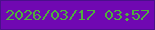文字の大きさ：1、枠の色：4a108b、背景の色：7008b2、文字の色：4fb03d 無料ブログパーツのブログ時計