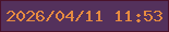 文字の大きさ：1、枠の色：4a122b、背景の色：54315c、文字の色：e68b41 無料ブログパーツのブログ時計