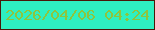 文字の大きさ：3、枠の色：4a1708、背景の色：2ef0c1、文字の色：8dc53e 無料ブログパーツのブログ時計