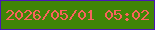 文字の大きさ：3、枠の色：4a17b6、背景の色：408506、文字の色：f9635d 無料ブログパーツのブログ時計