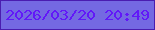 文字の大きさ：2、枠の色：4a1db0、背景の色：7469e2、文字の色：6218f8 無料ブログパーツのブログ時計