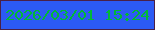 文字の大きさ：5、枠の色：4a2047、背景の色：2c5af4、文字の色：01b836 無料ブログパーツのブログ時計