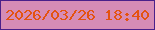 文字の大きさ：1、枠の色：4a208a、背景の色：d68cb6、文字の色：e45211 無料ブログパーツのブログ時計