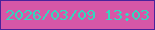 文字の大きさ：3、枠の色：4a229b、背景の色：d657a7、文字の色：34d7bc 無料ブログパーツのブログ時計