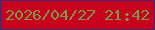 文字の大きさ：5、枠の色：4a256f、背景の色：c8011e、文字の色：7d974b 無料ブログパーツのブログ時計