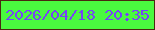 文字の大きさ：5、枠の色：4a2810、背景の色：4af93f、文字の色：7644f6 無料ブログパーツのブログ時計