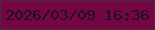 文字の大きさ：4、枠の色：4a283c、背景の色：750646、文字の色：1c1028 無料ブログパーツのブログ時計