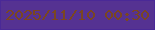 文字の大きさ：4、枠の色：4a2997、背景の色：553292、文字の色：7a4621 無料ブログパーツのブログ時計