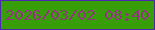 文字の大きさ：1、枠の色：4a29ae、背景の色：379e07、文字の色：933382 無料ブログパーツのブログ時計
