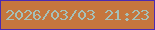 文字の大きさ：2、枠の色：4a2ab2、背景の色：c5763e、文字の色：a5c0b9 無料ブログパーツのブログ時計