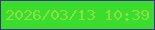 文字の大きさ：1、枠の色：4a2c98、背景の色：38de2b、文字の色：8ede48 無料ブログパーツのブログ時計