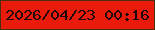 文字の大きさ：1、枠の色：4a2e0f、背景の色：ea1b0a、文字の色：220a0b 無料ブログパーツのブログ時計