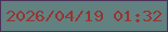 文字の大きさ：2、枠の色：4a3057、背景の色：628181、文字の色：993330 無料ブログパーツのブログ時計