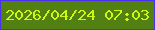 文字の大きさ：5、枠の色：4a31f0、背景の色：538012、文字の色：cdf80f 無料ブログパーツのブログ時計
