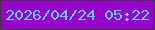 文字の大きさ：5、枠の色：4a3243、背景の色：9602cc、文字の色：5fd1e8 無料ブログパーツのブログ時計
