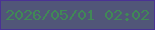 文字の大きさ：5、枠の色：4a3294、背景の色：515678、文字の色：408956 無料ブログパーツのブログ時計