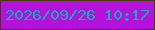 文字の大きさ：1、枠の色：4a3411、背景の色：b411da、文字の色：12adbb 無料ブログパーツのブログ時計