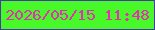 文字の大きさ：1、枠の色：4a37a8、背景の色：47f929、文字の色：e52eb2 無料ブログパーツのブログ時計
