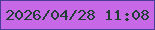 文字の大きさ：3、枠の色：4a3c97、背景の色：c769e6、文字の色：223e35 無料ブログパーツのブログ時計