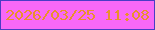 文字の大きさ：2、枠の色：4a3cc5、背景の色：f868f7、文字の色：ea902c 無料ブログパーツのブログ時計