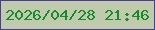 文字の大きさ：4、枠の色：4a3e91、背景の色：c0caad、文字の色：158b2c 無料ブログパーツのブログ時計
