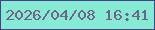 文字の大きさ：1、枠の色：4a408e、背景の色：85ebd4、文字の色：736186 無料ブログパーツのブログ時計
