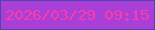 文字の大きさ：2、枠の色：4a47af、背景の色：aa3fd8、文字の色：f73eab 無料ブログパーツのブログ時計