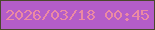 文字の大きさ：2、枠の色：4a482b、背景の色：b45dc8、文字の色：eb8aa3 無料ブログパーツのブログ時計