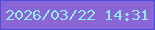 文字の大きさ：3、枠の色：4a4ddb、背景の色：8965d5、文字の色：94e8f8 無料ブログパーツのブログ時計