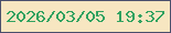 文字の大きさ：4、枠の色：4a4f6c、背景の色：f7e6c1、文字の色：30a260 無料ブログパーツのブログ時計