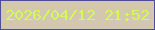 文字の大きさ：5、枠の色：4a5097、背景の色：d3c7af、文字の色：d2fb55 無料ブログパーツのブログ時計