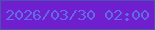 文字の大きさ：1、枠の色：4a53ae、背景の色：701fce、文字の色：616be8 無料ブログパーツのブログ時計