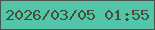 文字の大きさ：5、枠の色：4a5550、背景の色：53c5a9、文字の色：464e39 無料ブログパーツのブログ時計