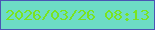 文字の大きさ：3、枠の色：4a55b4、背景の色：6ddcc5、文字の色：79e420 無料ブログパーツのブログ時計
