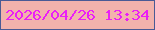 文字の大きさ：5、枠の色：4a5a95、背景の色：f2b2ac、文字の色：ea1ff6 無料ブログパーツのブログ時計