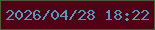 文字の大きさ：2、枠の色：4a5c39、背景の色：4e0216、文字の色：5797bd 無料ブログパーツのブログ時計