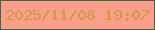 文字の大きさ：3、枠の色：4a614c、背景の色：fb9e8a、文字の色：ce9846 無料ブログパーツのブログ時計