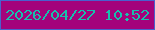 文字の大きさ：2、枠の色：4a61cd、背景の色：a4037b、文字の色：17c0ad 無料ブログパーツのブログ時計
