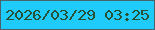 文字の大きさ：4、枠の色：4a626b、背景の色：1fcbfb、文字の色：275137 無料ブログパーツのブログ時計
