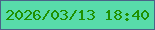 文字の大きさ：3、枠の色：4a6288、背景の色：58dbaa、文字の色：1f9100 無料ブログパーツのブログ時計