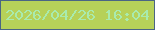 文字の大きさ：4、枠の色：4a6584、背景の色：b6d159、文字の色：a9ebae 無料ブログパーツのブログ時計