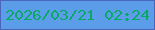 文字の大きさ：4、枠の色：4a66ba、背景の色：5b9de9、文字の色：08a866 無料ブログパーツのブログ時計