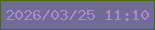 文字の大きさ：2、枠の色：4a690a、背景の色：706c95、文字の色：ad87d3 無料ブログパーツのブログ時計