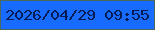 文字の大きさ：5、枠の色：4a695b、背景の色：186bff、文字の色：061c55 無料ブログパーツのブログ時計