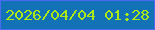 文字の大きさ：1、枠の色：4a6af4、背景の色：1371b5、文字の色：aae816 無料ブログパーツのブログ時計